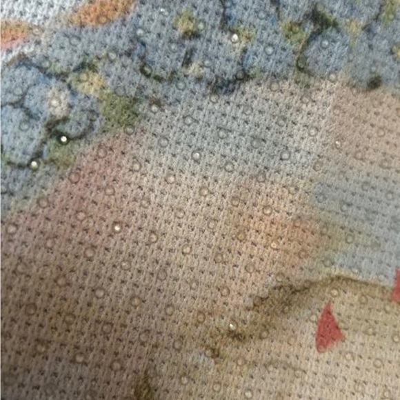 Free People Boho Oversized Waffle Knit Thermal with Embroidered Front Detail - Picture 6 of 15